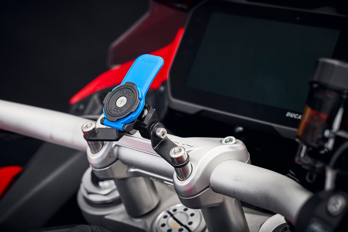 Evotech Quad Lock Handlebar Clamp Sat Nav Mount - Ducati Multistrada V4 S Grand Tour (2024+)