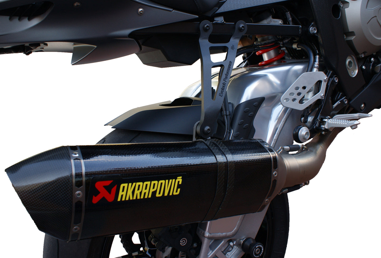 Evotech BMW S 1000 RR HP4 Akrapovic Exhaust Hanger & Pillion Footpeg Removal Kit (2013 - 2016)