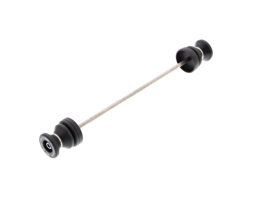 EP Paddock Stand Bobbins for the Ducati Scrambler 1100 Sport Pro. EP signature nylon paddock stand bobbins with precision shaped aluminium spacer, held either end of a rolled-thread spindle rod.